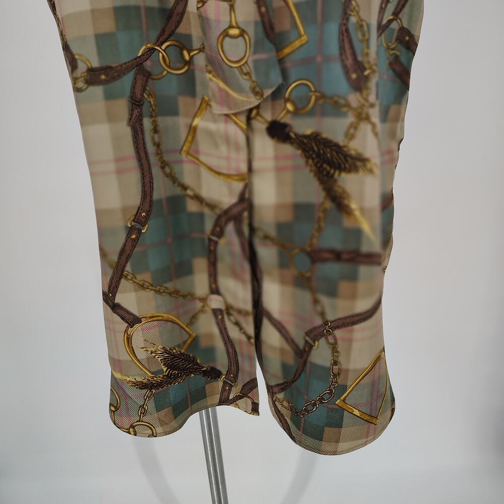 Lauren Ralph Lauren Equestrian Belt Print Shirt Dress Sz 6 - Picture 13 of 16
